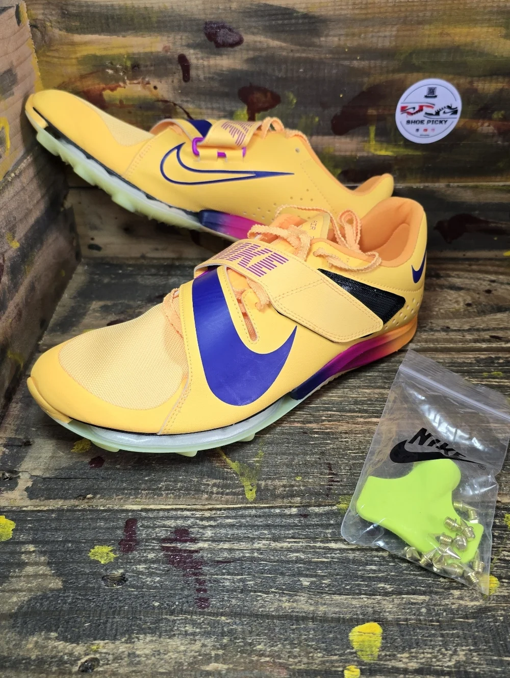 Nike Air Zoom Long Jump Elite Track Spikes Mens 9.5 Citron‎ Pulse FZ9326-800 New